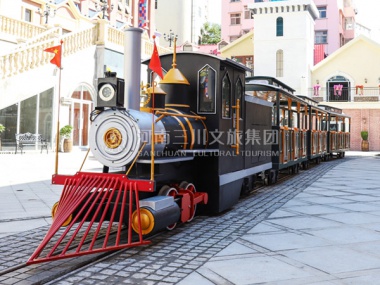 定制中型軌道觀(guān)光火車(chē),陜西銅川文化宮實(shí)景,景區(qū)